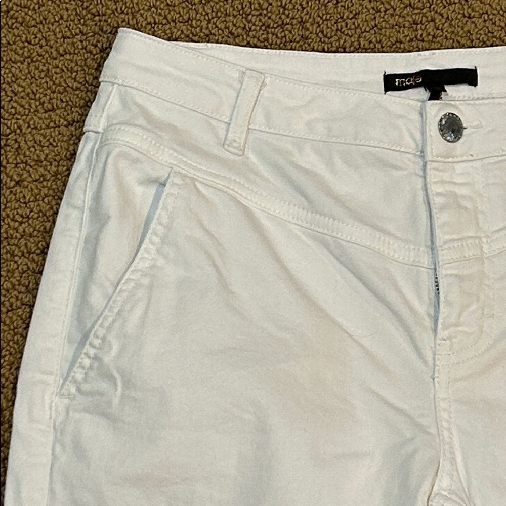 Maje Poesie High Rise Slim Tapered Leg White Jeans size 30 - Picture 3 of 16